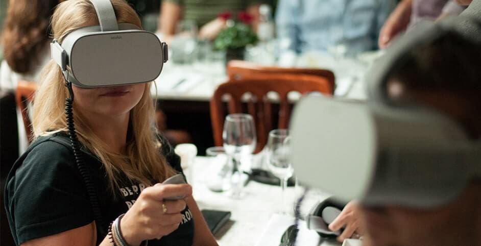 Virtual reality spel met dineren Winteruitje voor grote groepen